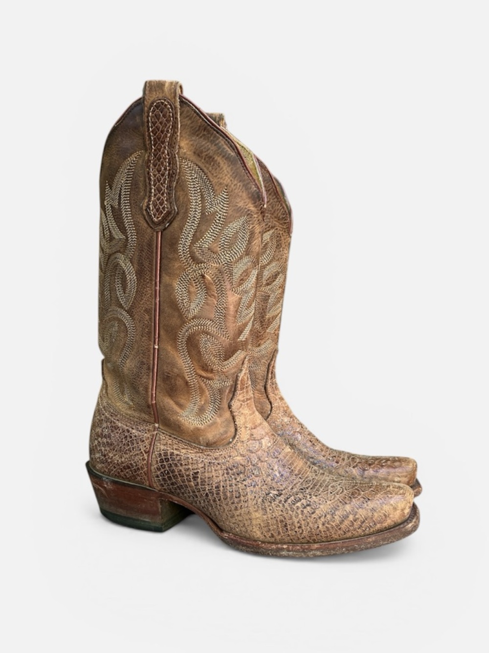Nocona Women's Tan Sedinia Square Toe Western Boot Size 6